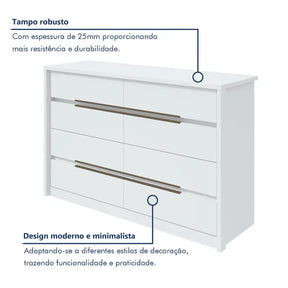 Cômoda Urban 8 Gavetas Espresso Móveis Branco
