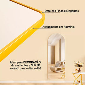 Espelho Pinterest Grande com Suporte e Moldura Dourada - (Promoção de Junho)