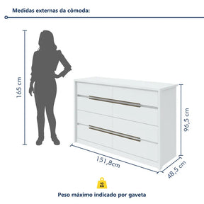Cômoda Urban 8 Gavetas Espresso Móveis Branco