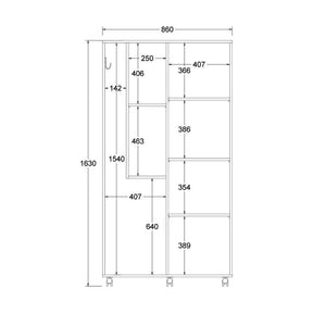 Armário Multiuso Alto 2 Portas com Rodízios e Nicho para Eletro - 100% MDF Branco [Organizador Universal]