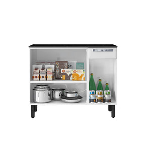 Balcão de Aço Itatiaia Cozinha 105cm Rose Branco com Gavetas – Linha Premium