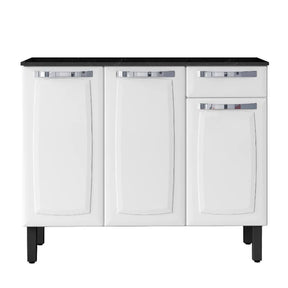 Balcão de Aço Itatiaia Cozinha 105cm Rose Branco com Gavetas – Linha Premium