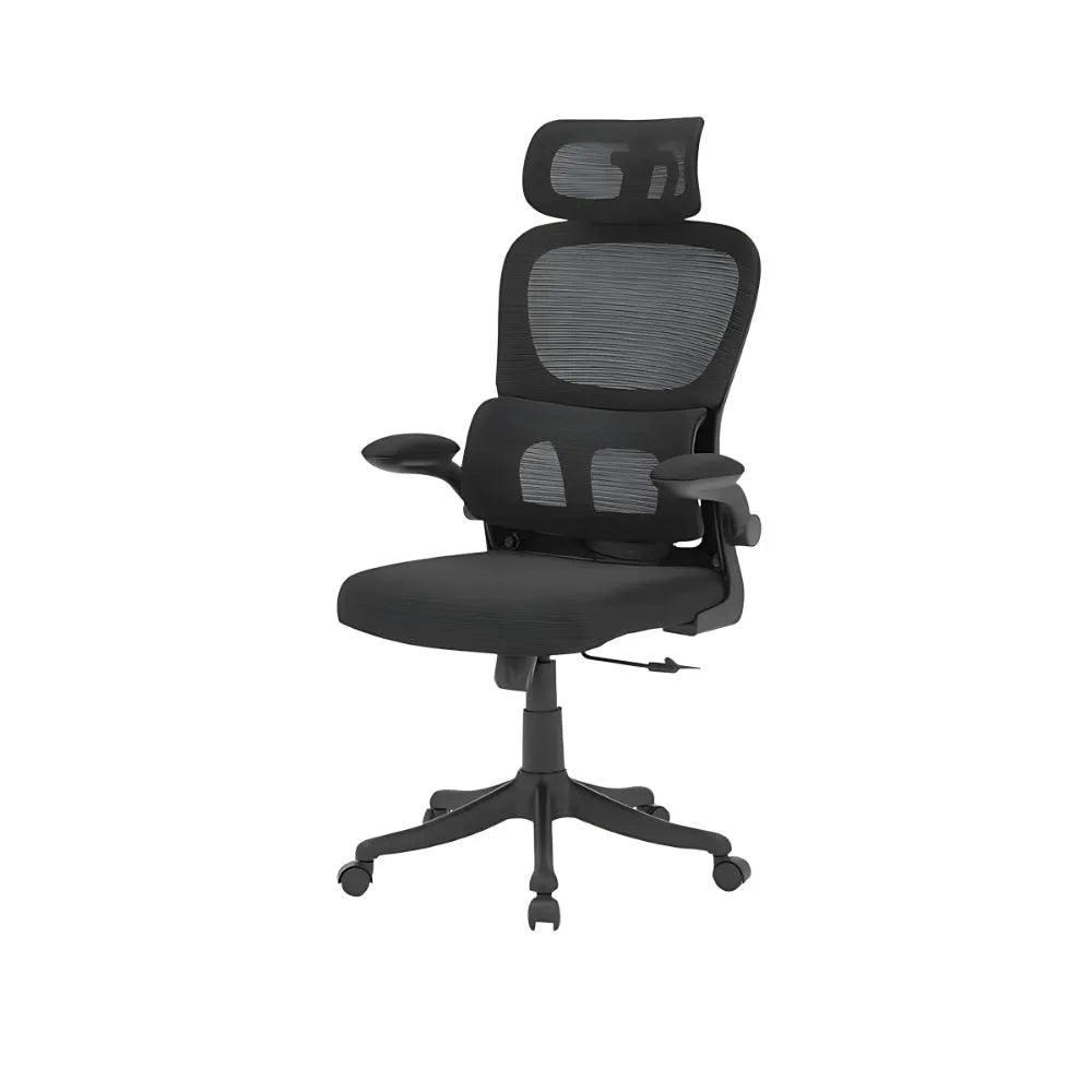 Cadeira Escritório Ergonômica Com Suporte Lombar Estofado Mesh