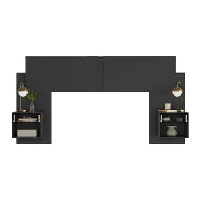Cabeceira Extensível Casal/Queen com 2 Mesas de Cabeceira - 100% MDF [Kit Completo]