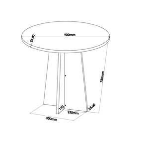 Conjunto Sala de Jantar Mesa Chilli 90cm Tampo Redondo com 4 Cadeiras Sol Mel/Blonde/Bege